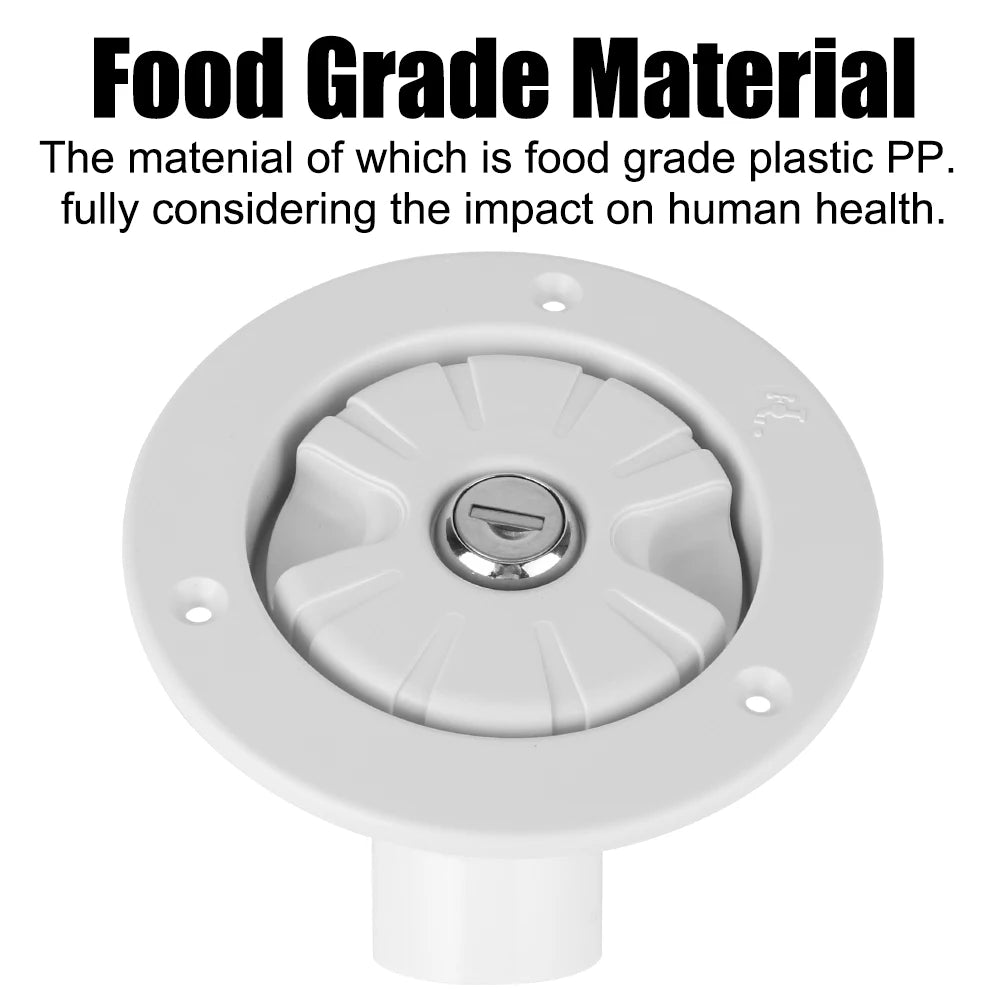 RV Gravity Water Inlet With Lock Fill Hatch Intake Filter Lockable 80mm Inlet Adapter Camper Tra - Automotive LED Light