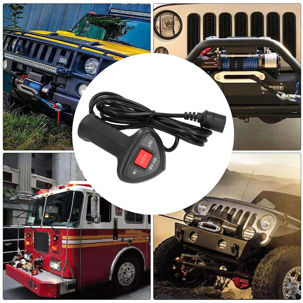 3pin Winch Controller Electric Winch Remote Control Controller with 9.2ft Cable for Car Off‑Road - Automotive LED Light