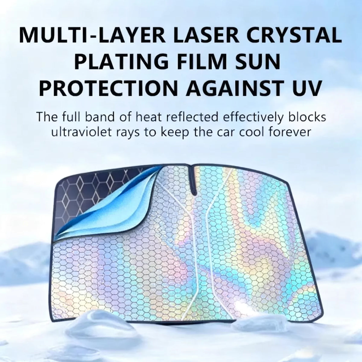 5-Layer Foldable Car Windshield Sun Shade Cover Thick Front Window UV Reflective Sunshade Curtai - Automotive LED Light