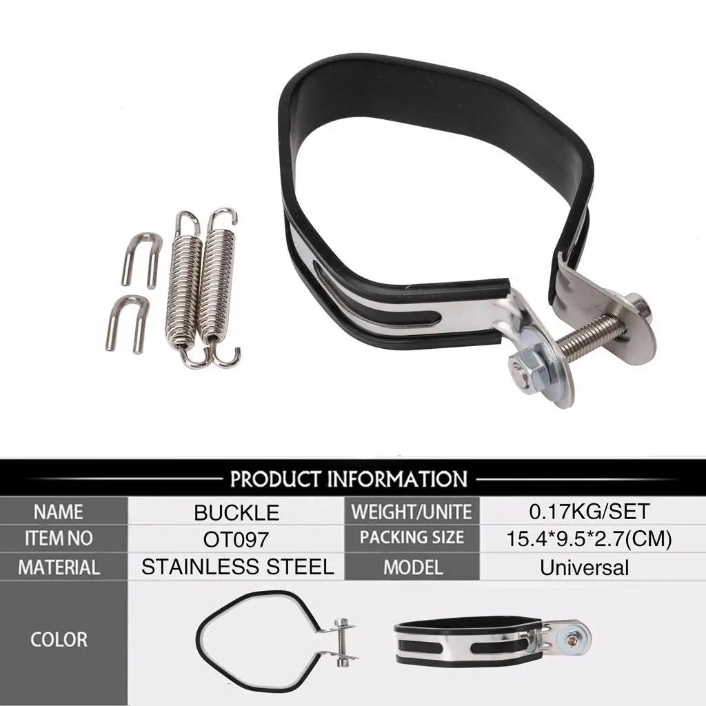 Universal Muffler Exhaust Clamp Stainless Steel Band Joint Clip for Motorcycle Exhaust Pipes Roa - Automotive LED Light