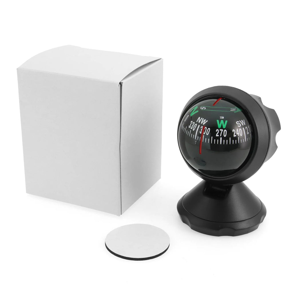 AD 1pc Universal Mini Car Navigation Compass For Boat Vehicle Car Rotary Adjustable Spherical Da - Automotive LED Light