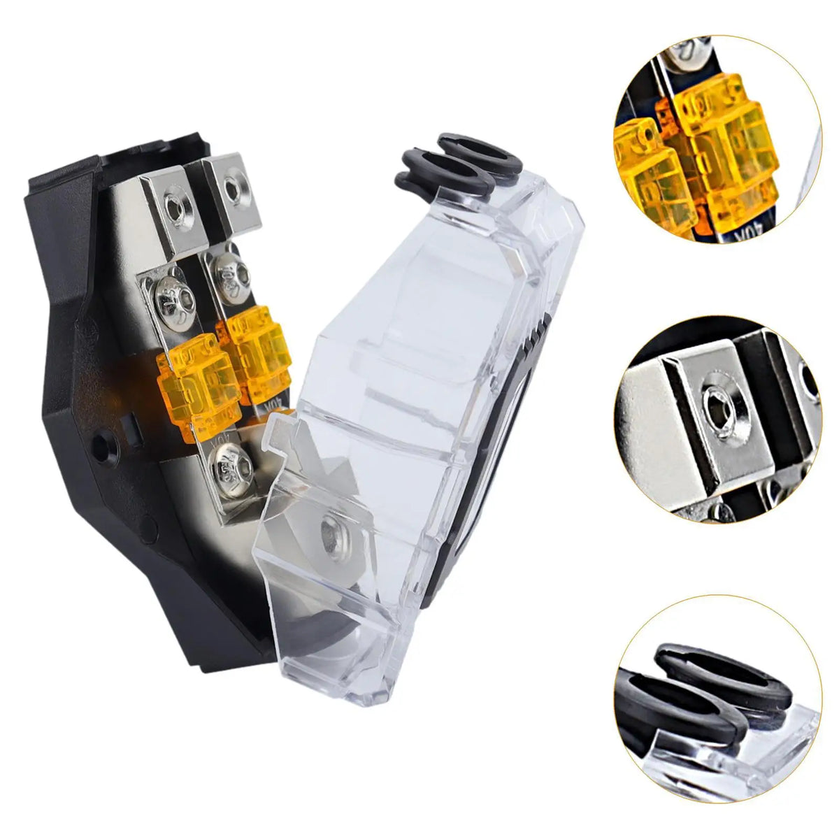 Mini Anl Fused Holder Fuses Box Block 80A Flame Retardant Distribution Fuse Block Power Distribu - Automotive LED Light