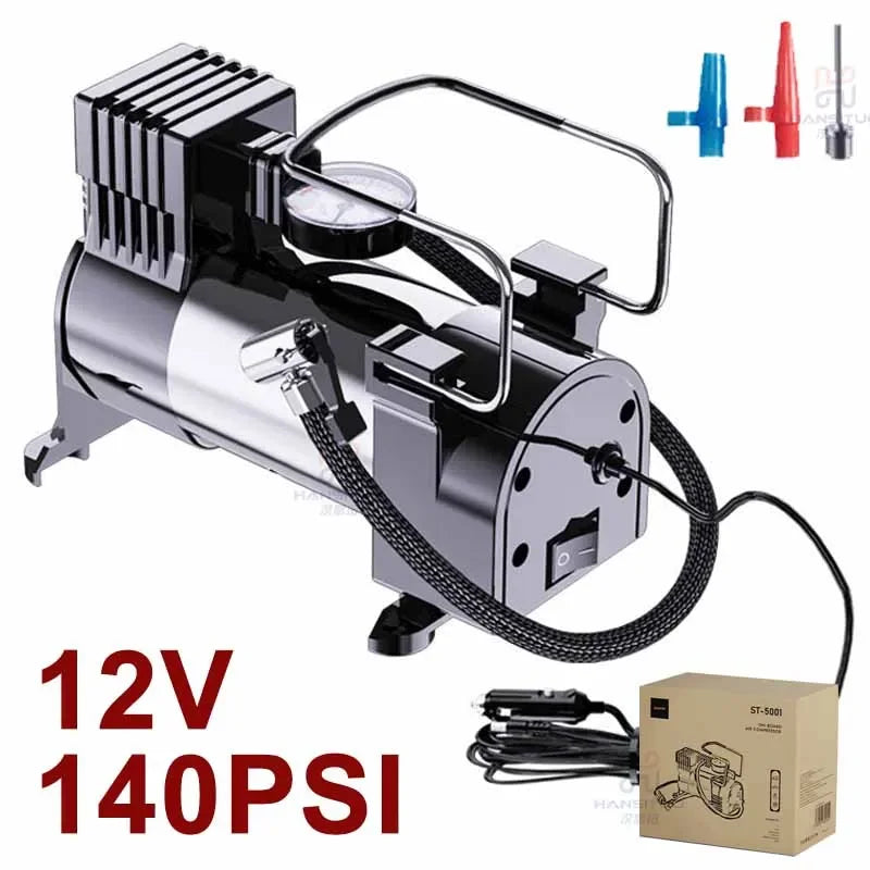 140PSI 12V Car Tyre Inflator Heavy Electrical Air Compressor Automotive Inflation Pump Vehicle I - Automotive LED Light