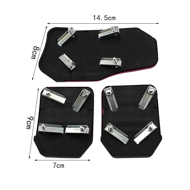 Universal Car Pedal Cover Aluminum Automatic Transmission Brake Fuel Gas Foot Pad Set Kit Pedals - Automotive LED Light