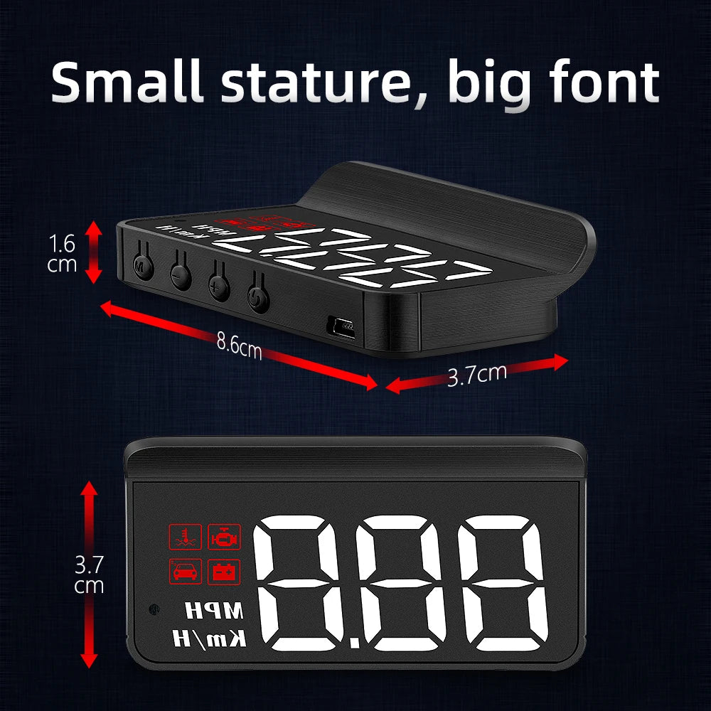 M3 HUD Obd2 Display On-board Computer Car Head-up display Windshield Big Font pr for M1 M3 - Automotive LED Light