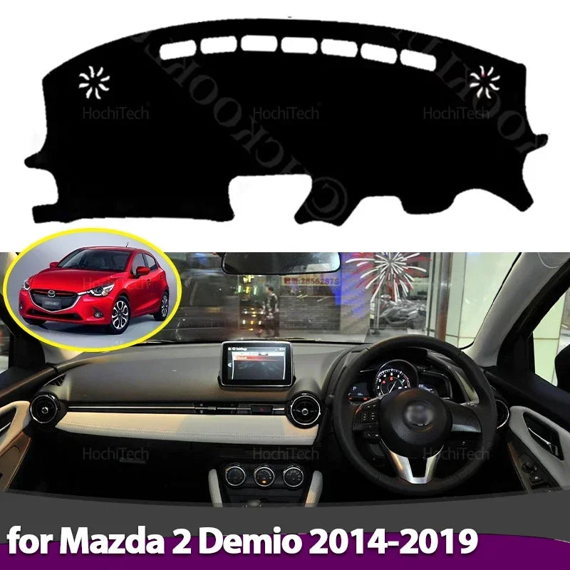 Anti-Slip Dashboard Cover Protective Pad Car Accessories Sunshade Carpet for Mazda 2 Mazda2 Demi - Automotive LED Light