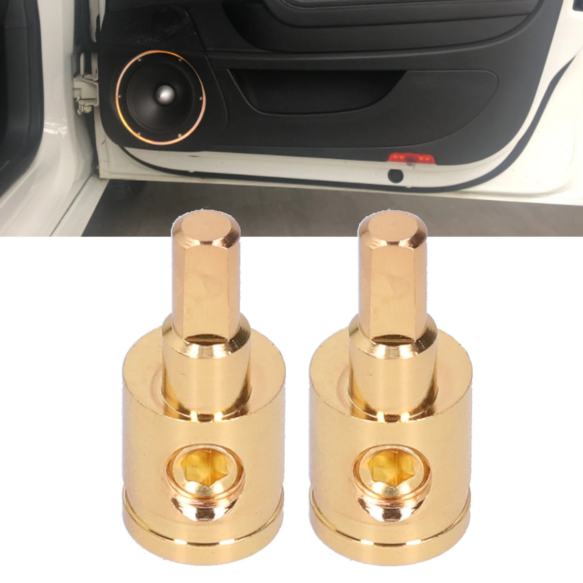 2Pcs 0GA Wire Reducer Terminal Connector 1/0 AWG to 4 AWG Amplifier Input Reducer Power Ground P - Automotive LED Light