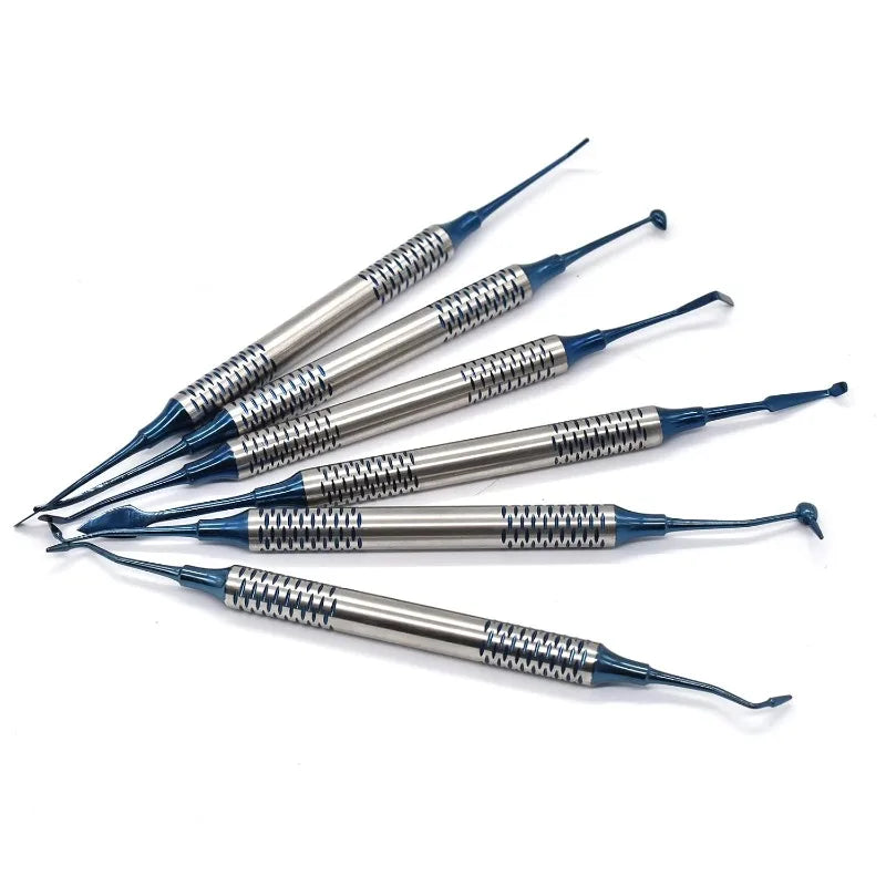 For Dental Clinic Use 6 Pcs Kit Non Stick Double Head Spatula Composite Resin Filling Scraper Re - Automotive LED Light