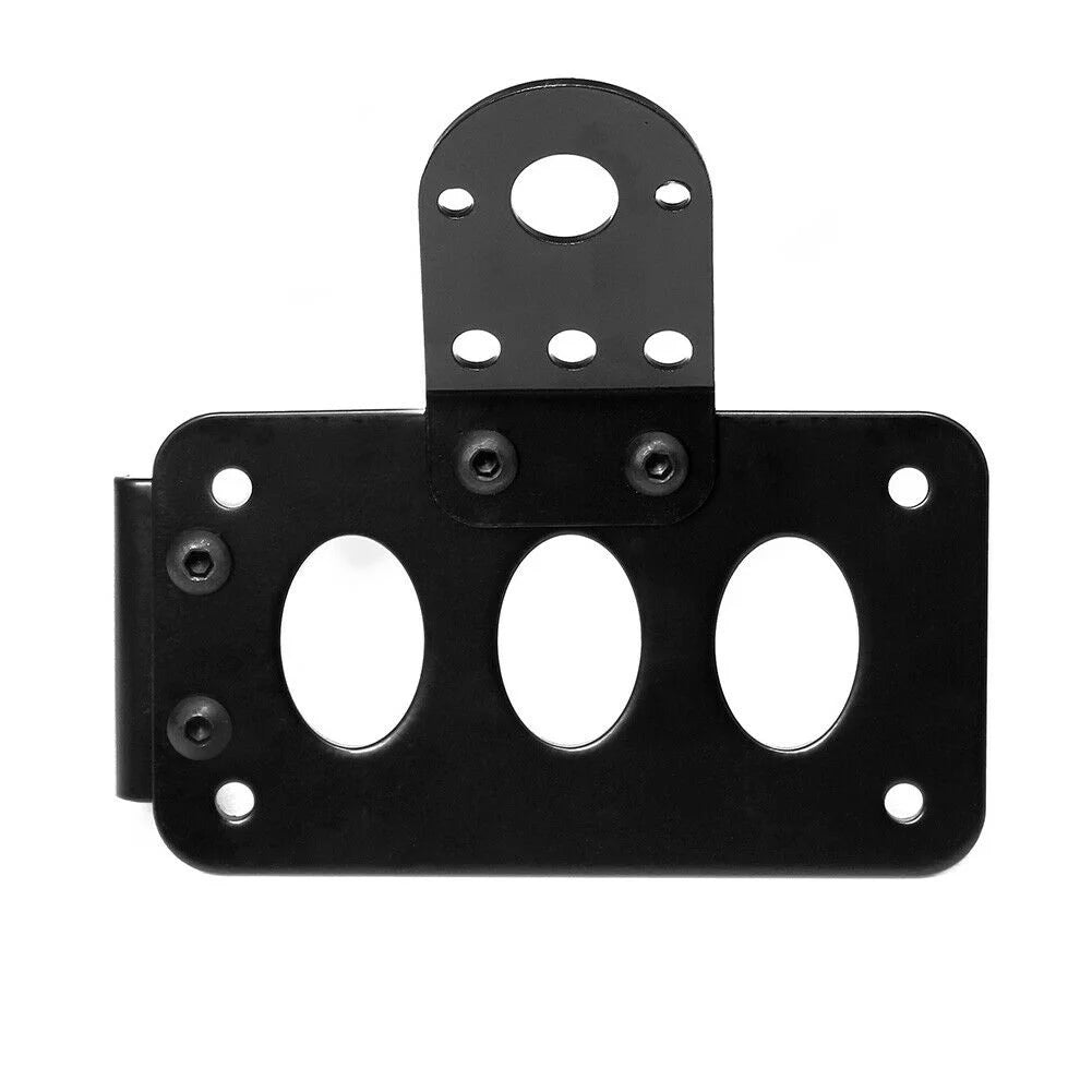 Motorcycle Black Side Mount License Plate Bracket Tail Light Holder For Harley Cruiser Bobber Ch - LED Motorcycle Light