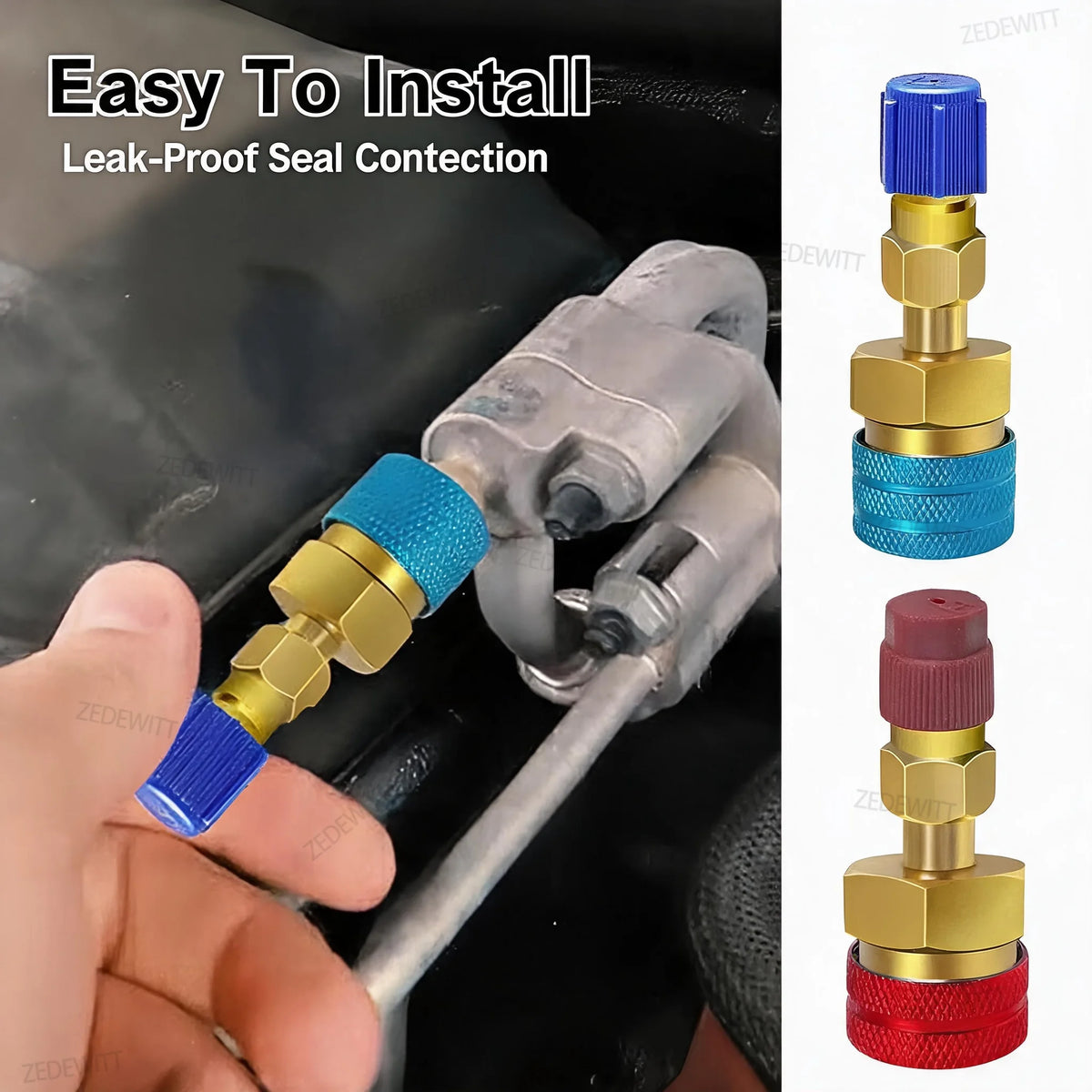 14mm Female X 1/4" SAE Male Durable R1234YF Low Side Quick Connector For Car Air Conditioning Co - Automotive LED Light