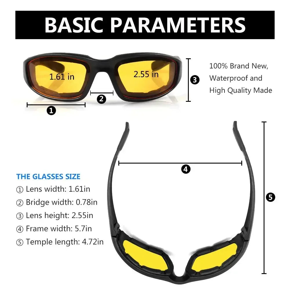 Universal Motorcycle Goggles Bicycle Motorcycle Windproof Goggles Men Women Sunglasses Anti-Fog  - Automotive LED Light