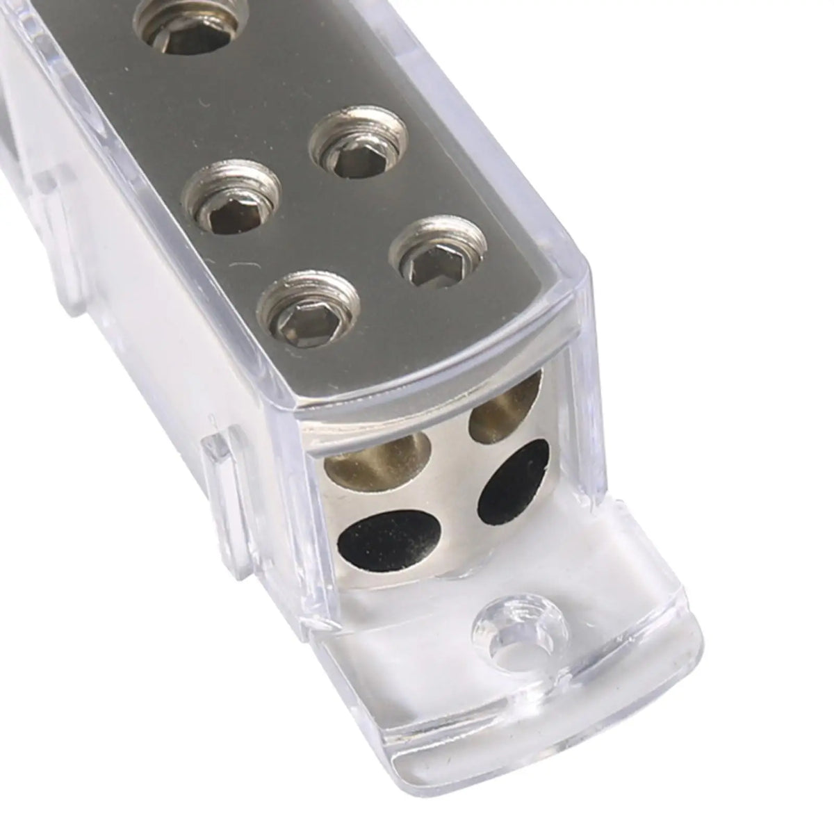 Car Stereo 4way Distribution Splitter Gold Tone Hyaline Protective Shell AGU Fuse Holder for Aud - Automotive LED Light