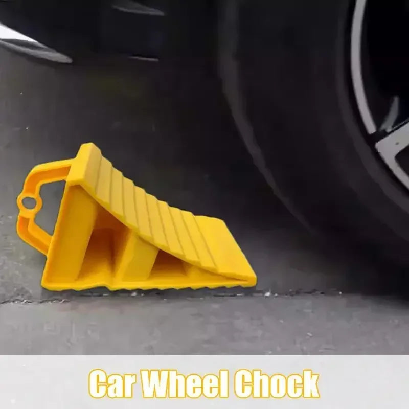 Car Trailer Wheel Chock Anti-slip Vehicle Truck Tire Stop Block with Handles Parking Wedges Car  - Automotive LED Light