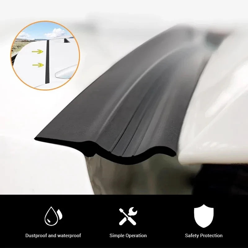 Auto Rubber Seal Strip Car Trunk Lid Gap Seal Strip Rubber Sticker Black For SUV Hatchback Upper - Automotive LED Light