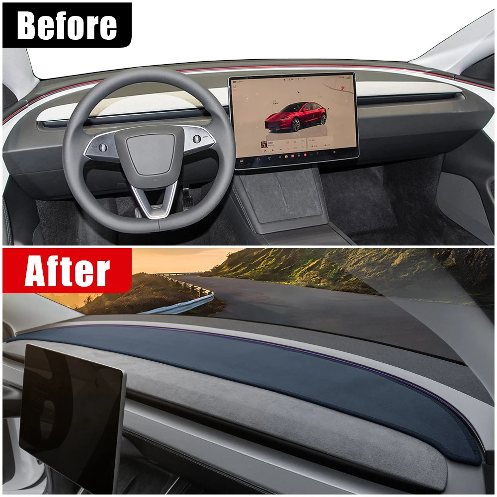 For Tesla Model Y Launch Juniper 2025 2026 Car Dashboard Sun Shade Mat Instrument Desk Non-slip  - Automotive LED Light