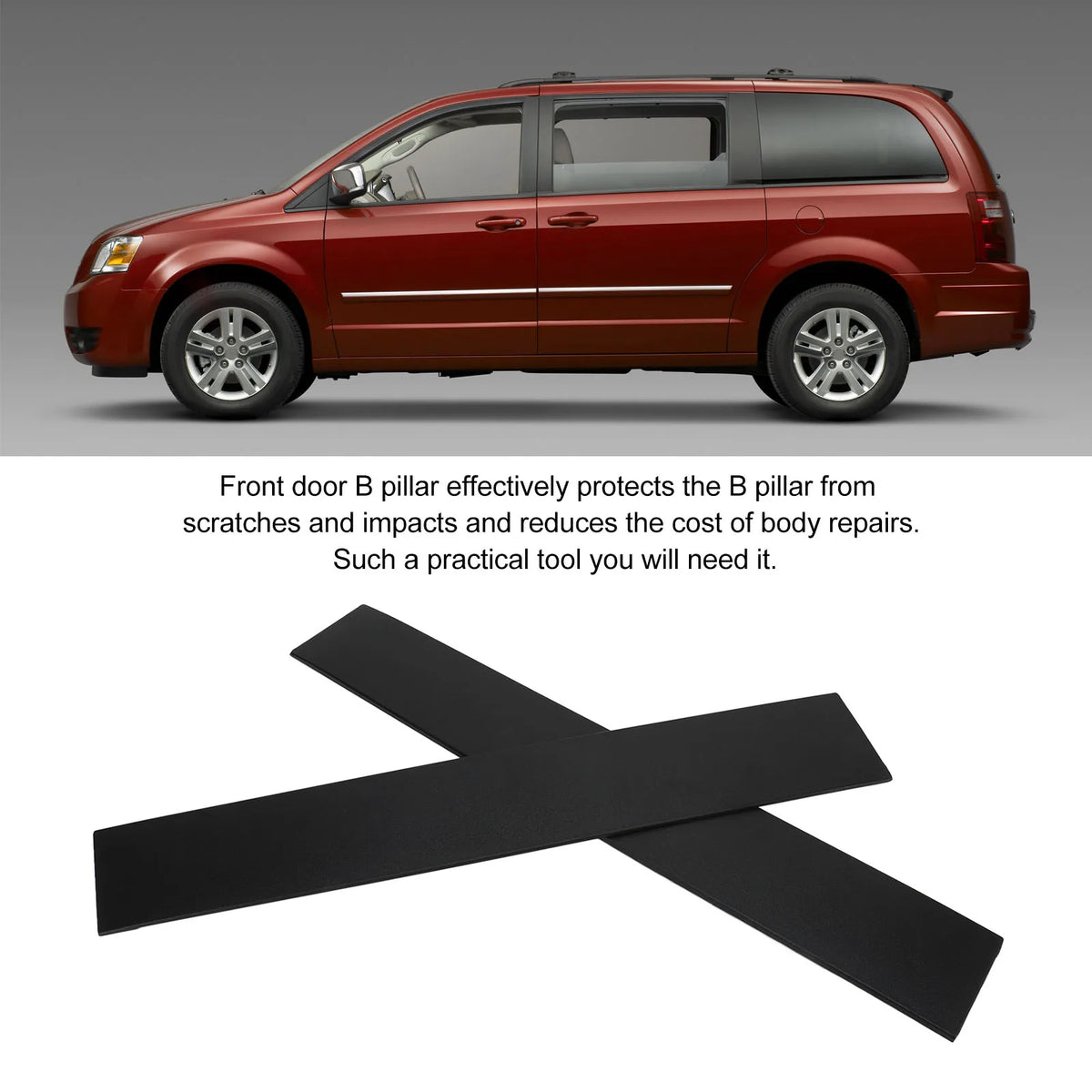 1Pair Front Door B Pillar Trim 5020665AA Strong Protection Stylish B Pillar Molding Trim Replace - Automotive LED Light