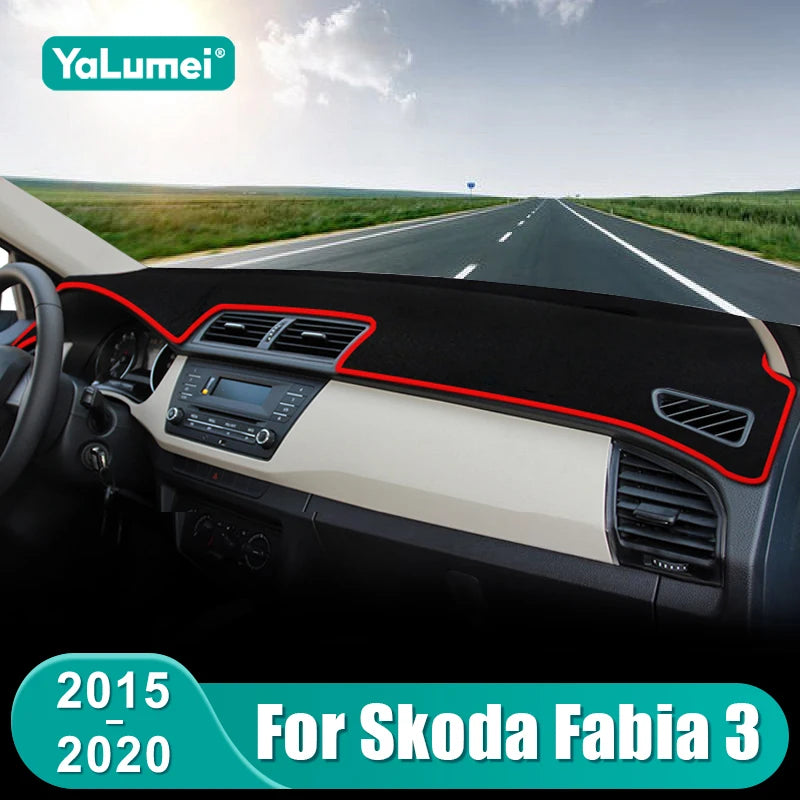 For Skoda Fabia 3 MK3 NJ 2015 2016 2017 2018 2019 2020 Car Dashboard Mat Sun Sha for Skoda MK3 - Automotive LED Light