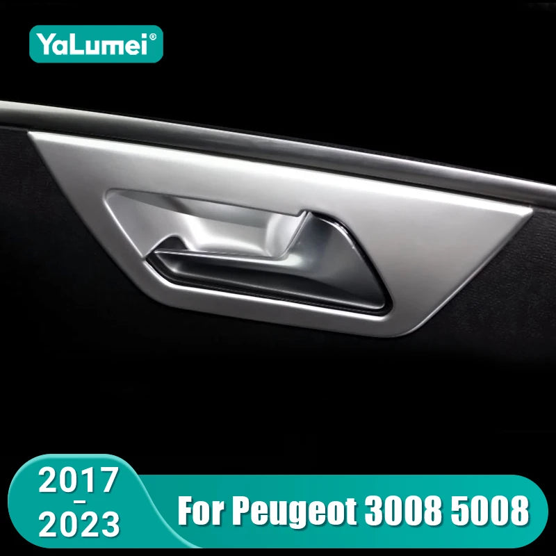 For Peugeot 3008 5008 GT 2017 2018 2019 2020 2021 2022 2023 Hybrid Car Inner Door Bowl Handle Fr - Automotive LED Light