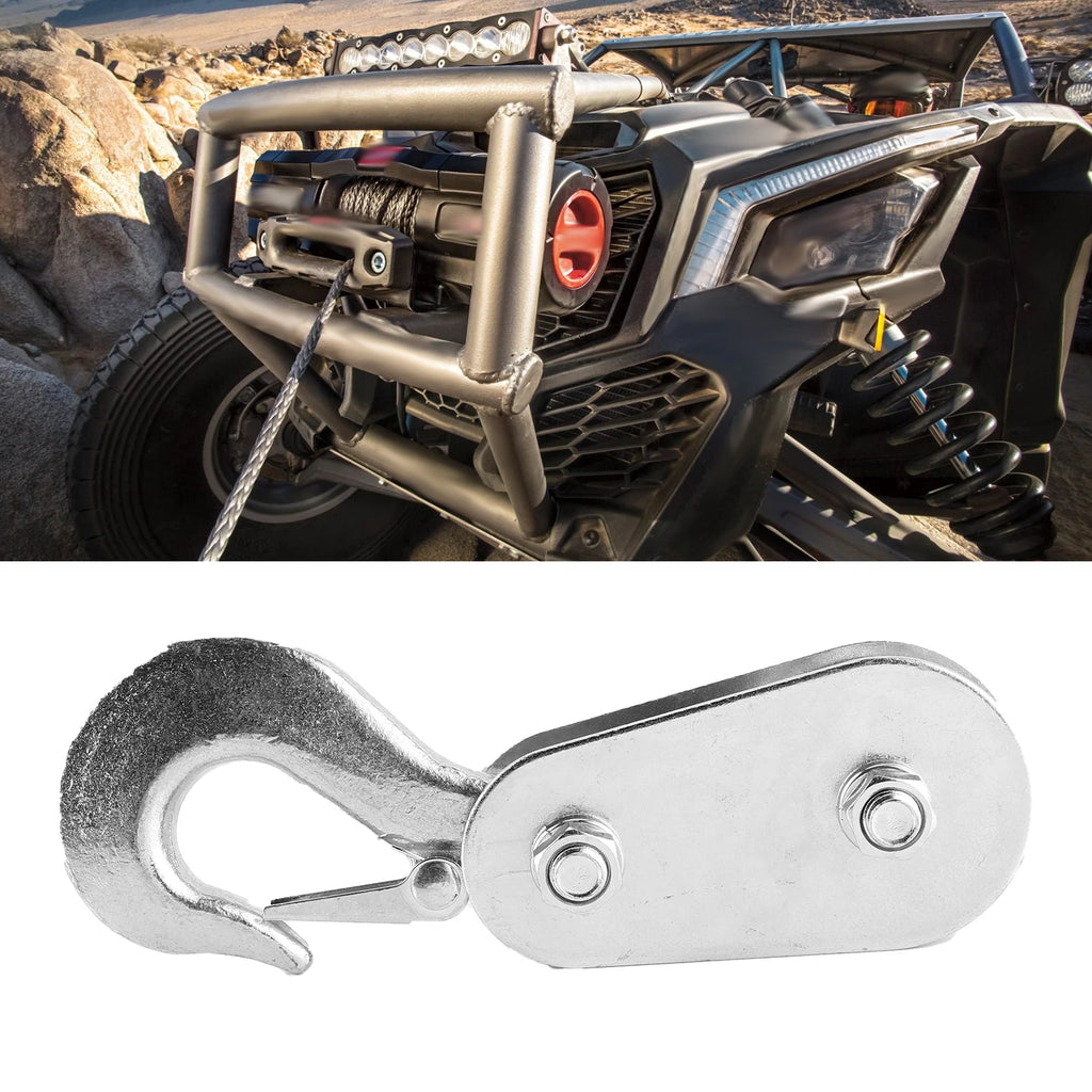 2 Ton Snatch Block Wire Rope Lifting Pulley with Hook for UTV ATV Quad Bike Motocross 2T Snatch  - Automotive LED Light