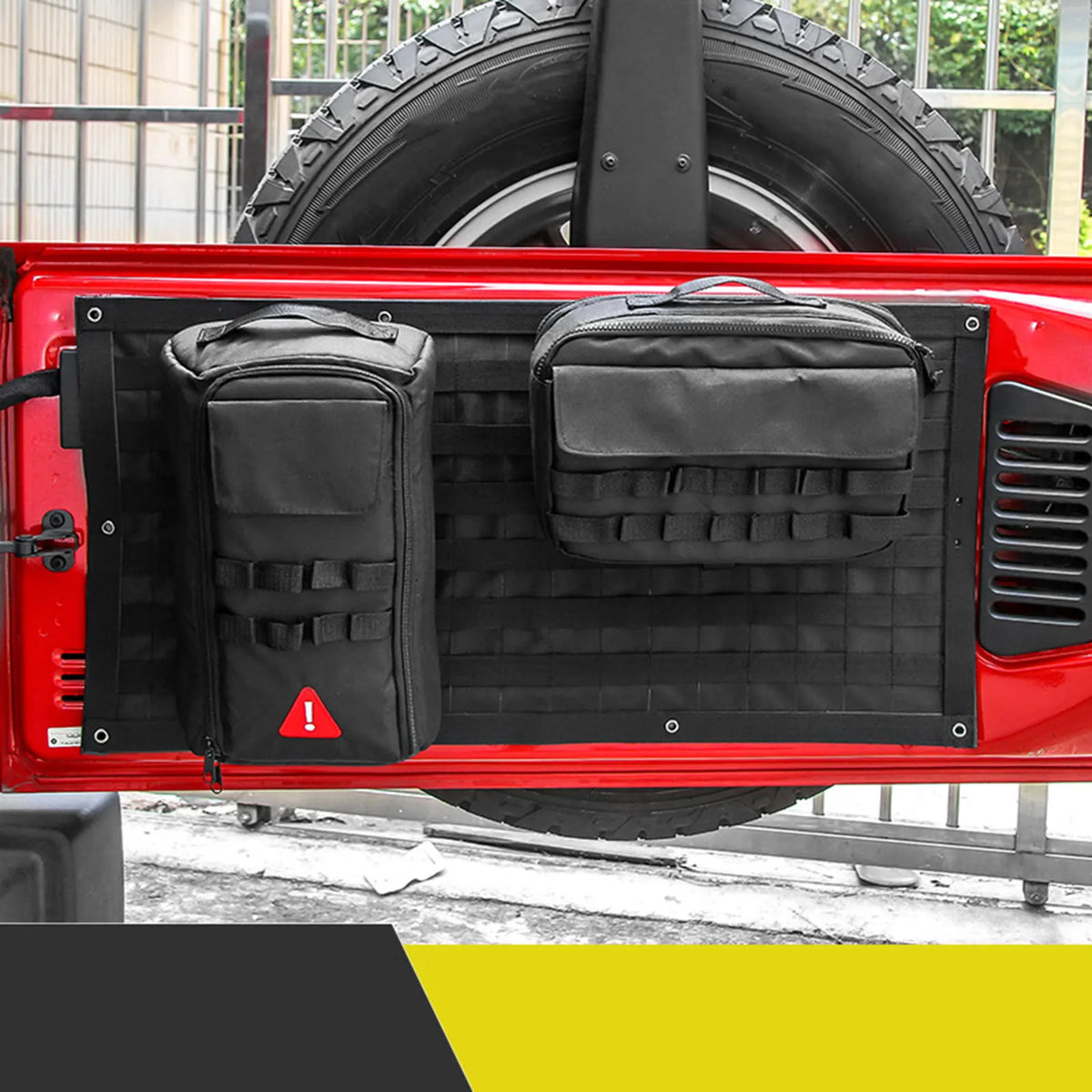 Tailgate Panel Storage Bag Rear Door Cargo Organizer Tailgate Molle Panel Tail Door Storage Bags - Automotive LED Light