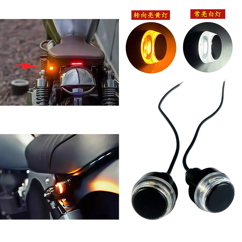 Motorcycle LED Modified Turn Signal Handle Light BWQ-066 with Light Plug, Always on White Light, - LED Motorcycle Light