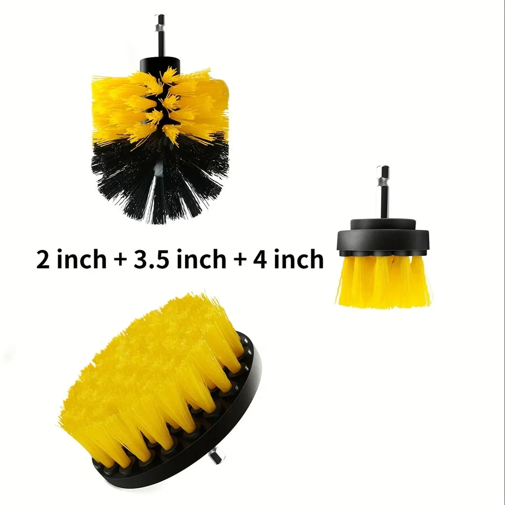 7-Piece Drill Brush Attachment Set, Cleaning Brush Tool Kit, Multi-Purpose Drill Brush with Exte - Automotive LED Light
