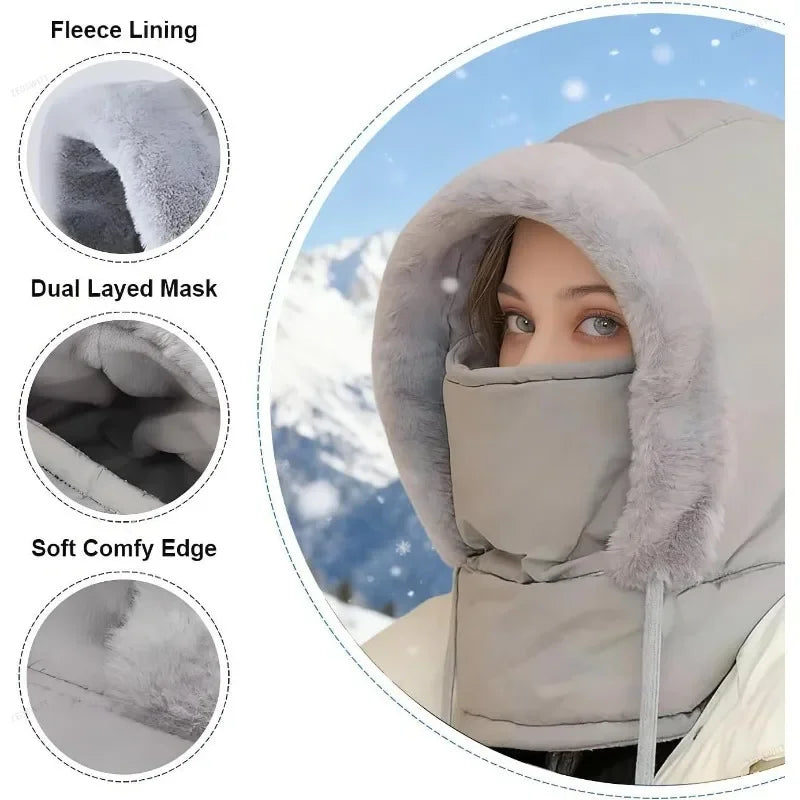 Ear Protection Winter Hat Men Women Thick Velvet Trapper Hat Windproof Thermal Fleece Lined Cold - Automotive LED Light