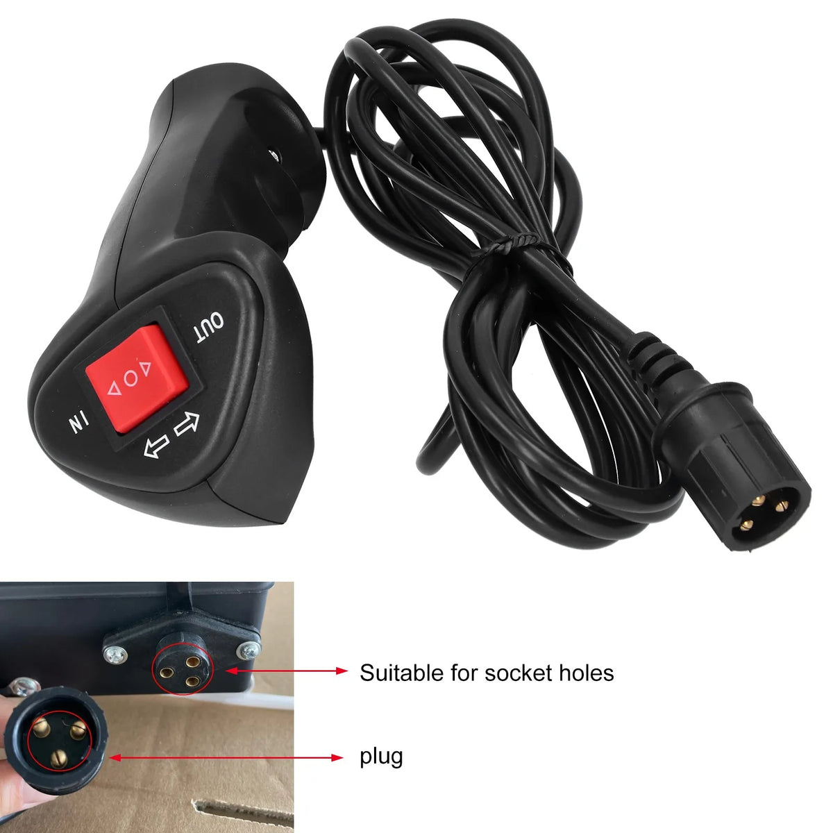 3pin Winch Controller Electric Winch Remote Control Controller with 9.2ft Cable for Car Off‑Road - Automotive LED Light