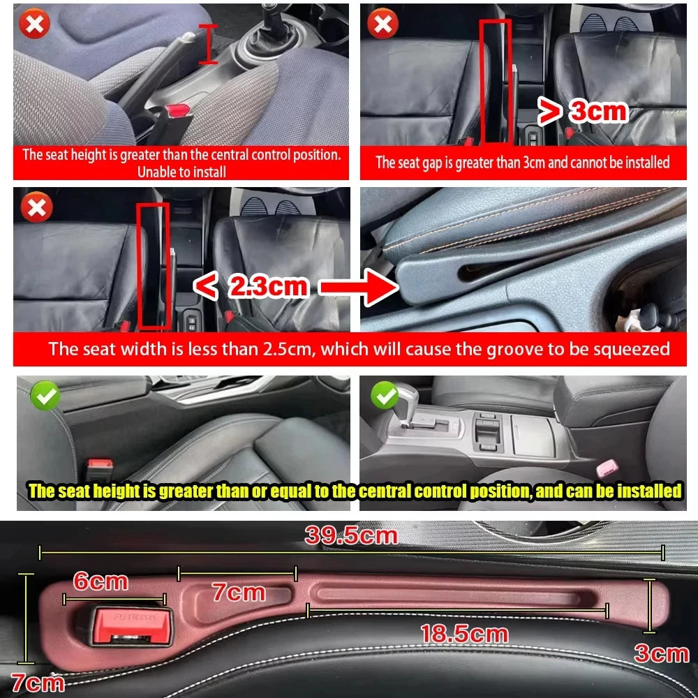 1 Pair Universal Car Seat Gap Plug Strip Side Seam Car Gap Filler Leak Proof Seat Gap Storage Or - Automotive LED Light