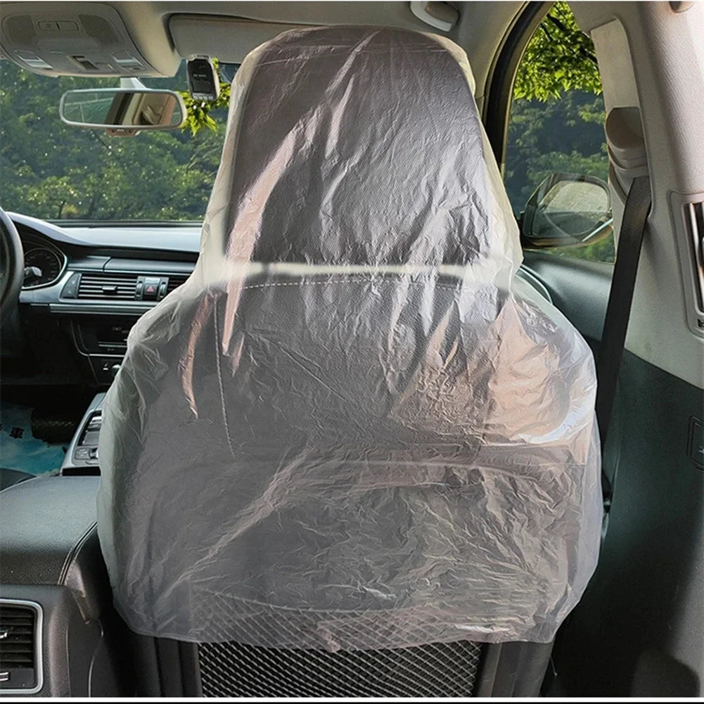 100Pcs Disposable Car Seat Covers Protective Anti-Fouling Waterproof Dustproof Protector Univers - Automotive LED Light