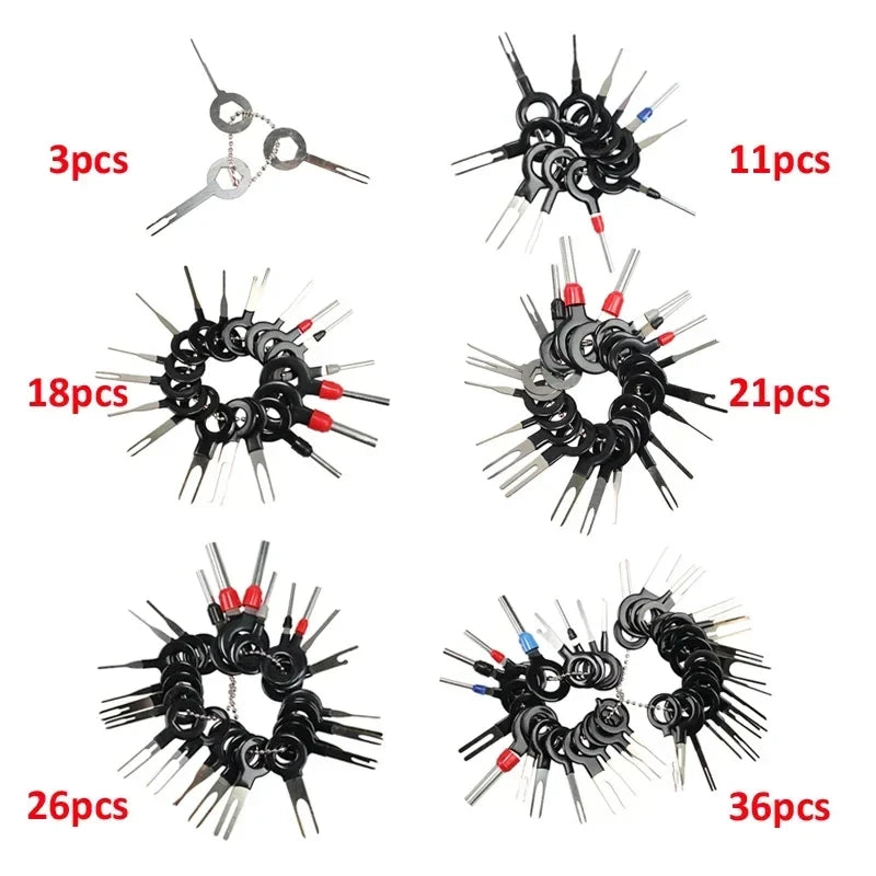 59Pcs Car Terminal Universal Removal Kit Pin Remover Wire Plug Connector Extractor Puller Repair - Automotive LED Light