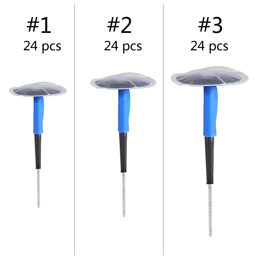 24Pcs Tire Puncture Patch Tubeless Patch Gum Car Motorcycle Universal Tubeless Tire Puncture Rep - Automotive LED Light