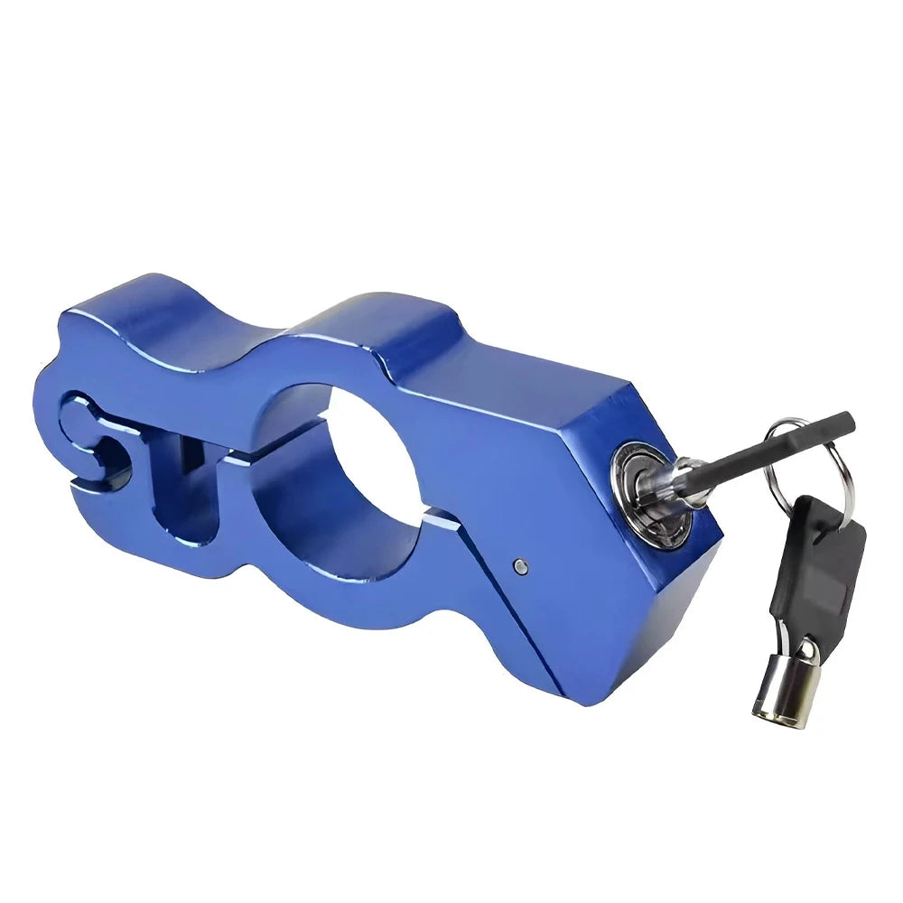 2 Keys Motorcycle Handlebar Lock Anti-theft Lock Motorcycle Electric Vehicle Aluminum Alloy Lock - Automotive LED Light