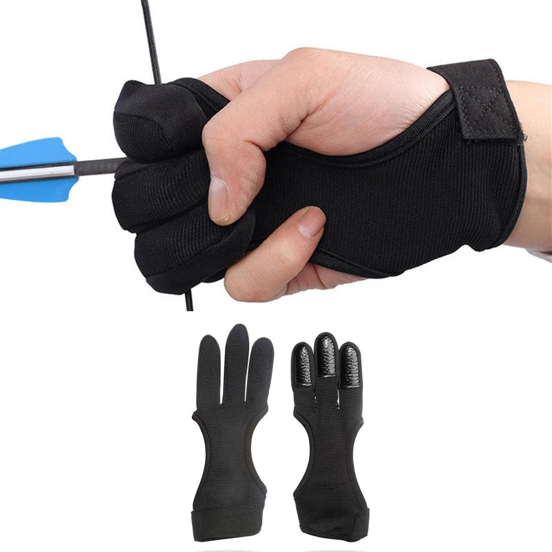 Hunting Finger Protector Guard Leather Glove 3 Finger Non Slip Breathable Fingertip Hunting Glov - Automotive LED Light