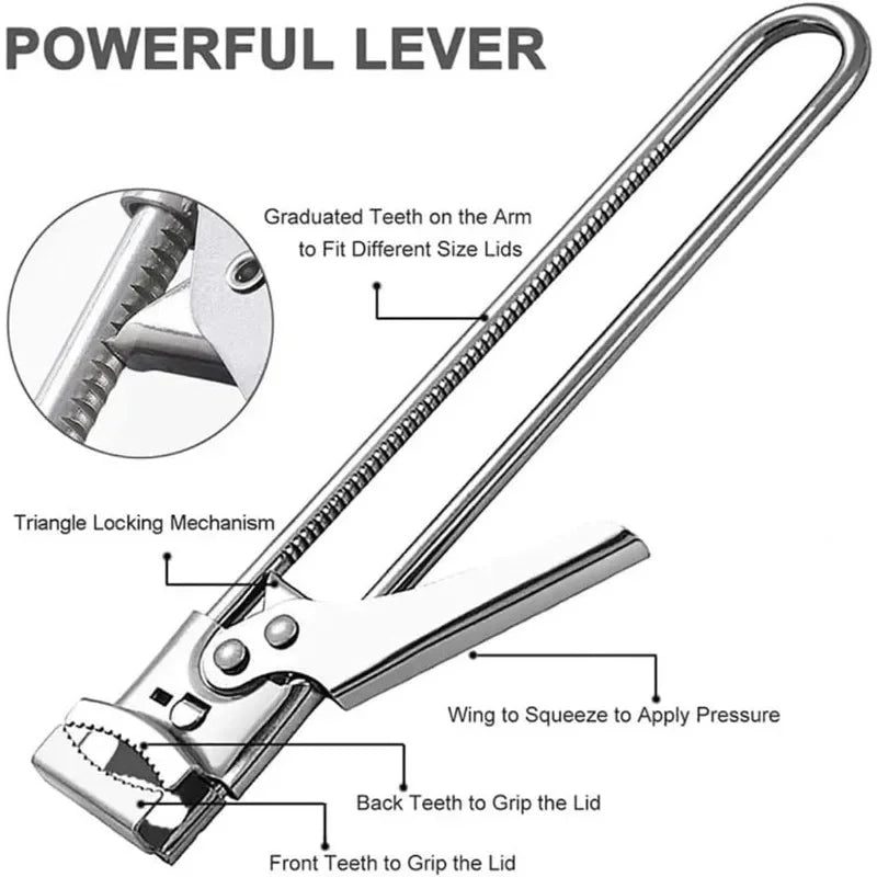 Adjustable Multi-Function Bottle Opener Stainless Steel Lids Off Jar Opener Labor-Saving Screw C - Automotive LED Light