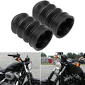 Black Motorcycle 39mm Rubber Fork Cover Gaiter Gator Boot Shock Protector Dust Guard For Harley  - Automotive LED Light