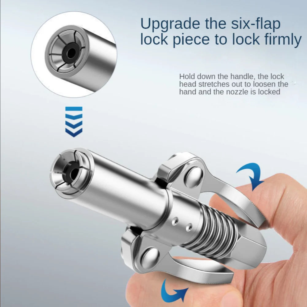 Mini Grease Gun Coupler 10000PSI Manual Grease Pump Head Syringe Lubrication Nozzle Oil Pump Fil - Automotive LED Light