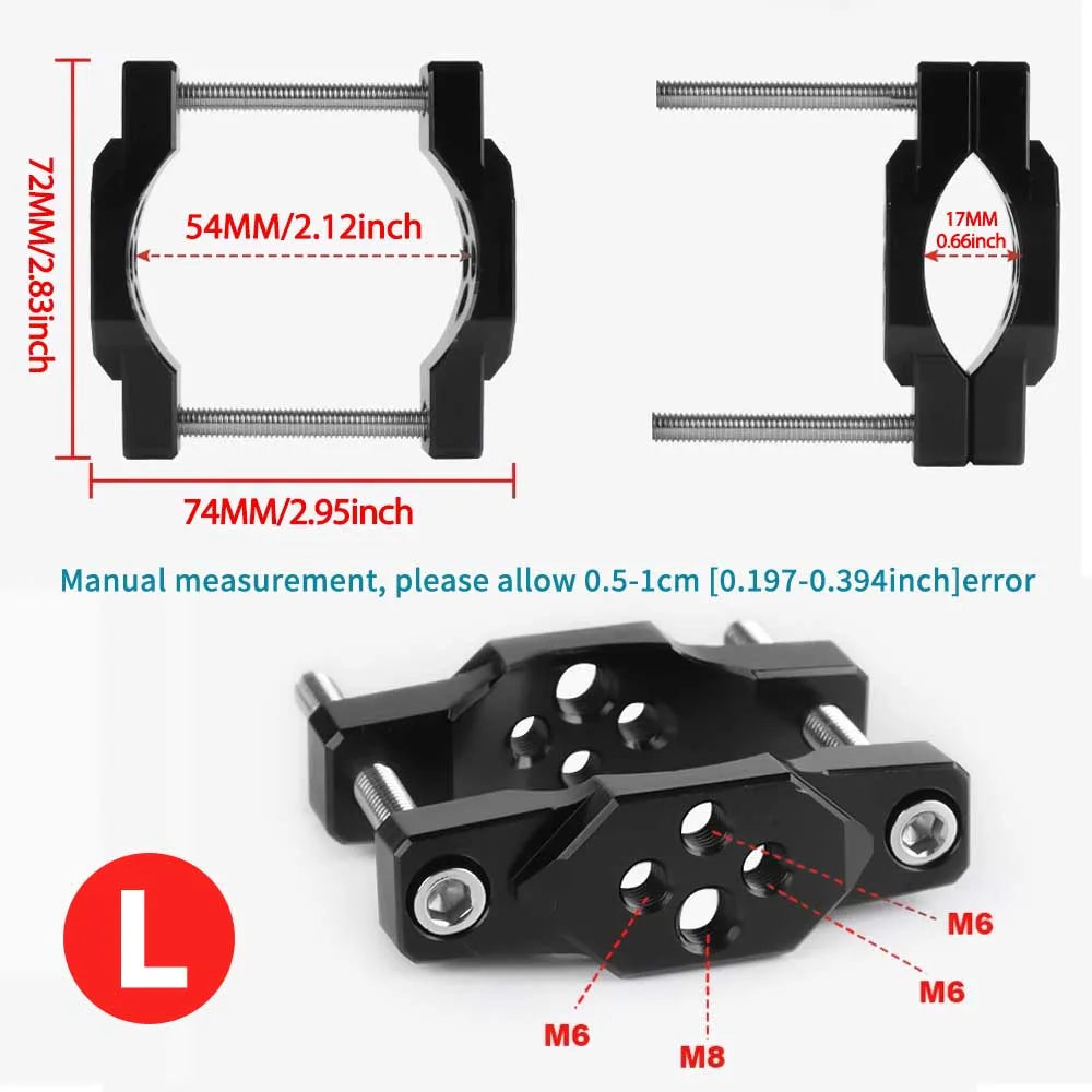 22-32mm/17-54mm Motorcycle Stent Bracket Bumper Clamp for Auxiliary Spotlight Headlight Mount Cl - Automotive LED Light