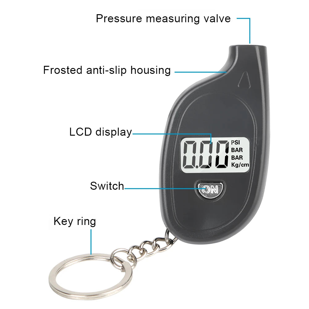 0.2-10 Bar 3-150PSI Digital Tester Gauge Car Tire Pressure Test Meter Tyre Diagnostic Truck Dirt - Automotive LED Light