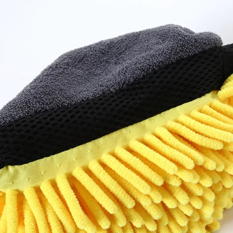 Car Wash Glove Coral Mitt Soft Anti-scratch for Car Wash Multifunction Thick Cleaning Glove Car  - Automotive LED Light