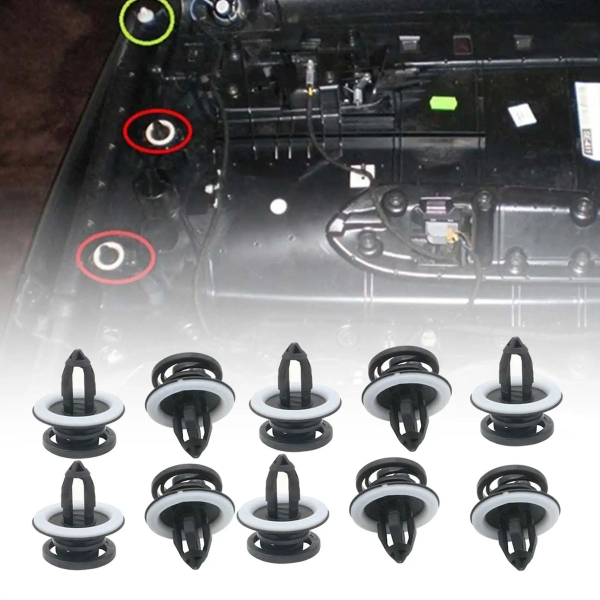 10x Interior Door Trim Panel Retainer 8E0868243 with Sealer for Audi A4 B6 B7 Sp for Audi A4 B7 B6 - Automotive LED Ligh
