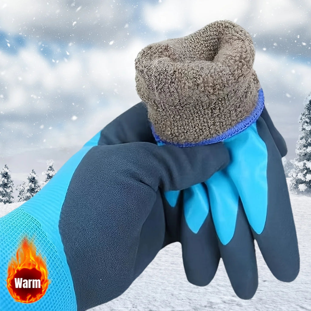 Winter Work Gloves 1 Pairs with PU Palm Coating and Nitrile Safety Protective Glove Professional - Automotive LED Light