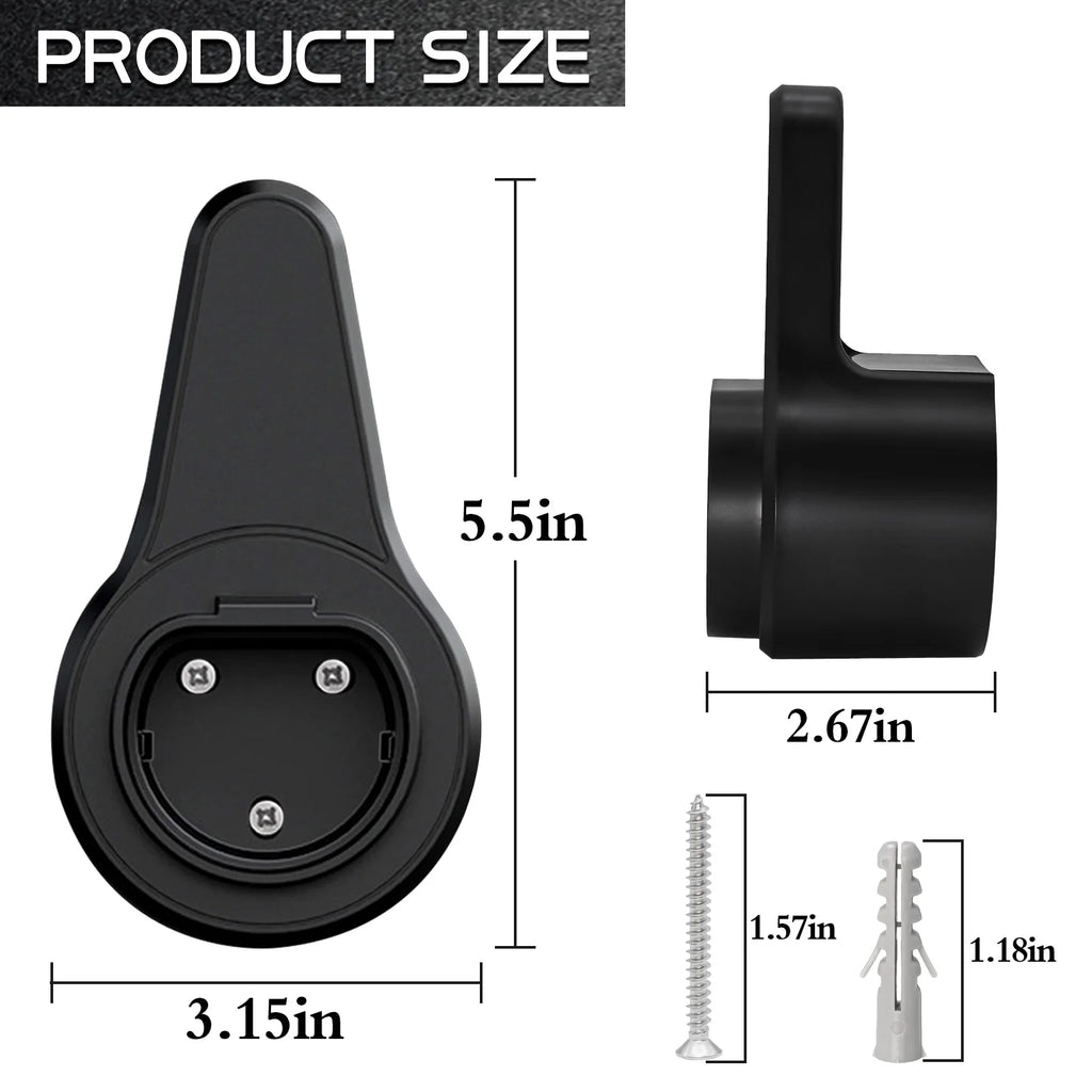 EV Charger Holder Holster Dock Wall-Mount For Electric Vehicle Cars Type 2 Charging Cable Extra  - Automotive LED Light