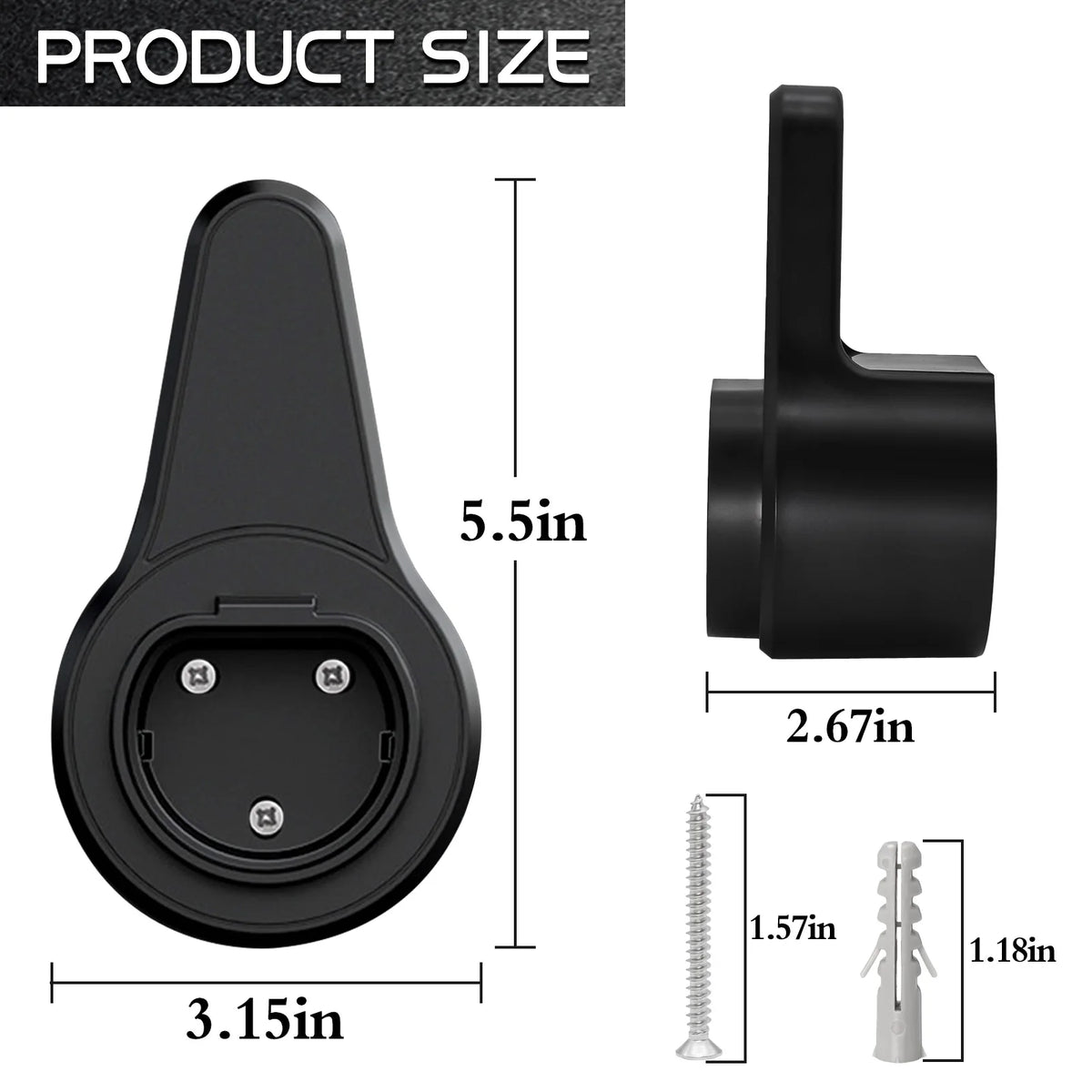 EV Charger Holder Holster Dock Wall-Mount For Electric Vehicle Cars Type 2 Charging Cable Extra  - Automotive LED Light