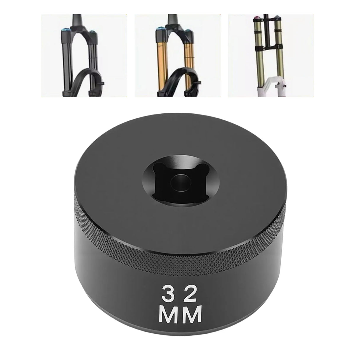 32mm Bike Fork Topcap Socket Tool Metal 3/8 Inch Ratchet Drive Interface Replacement for Fox 36  - Automotive LED Light