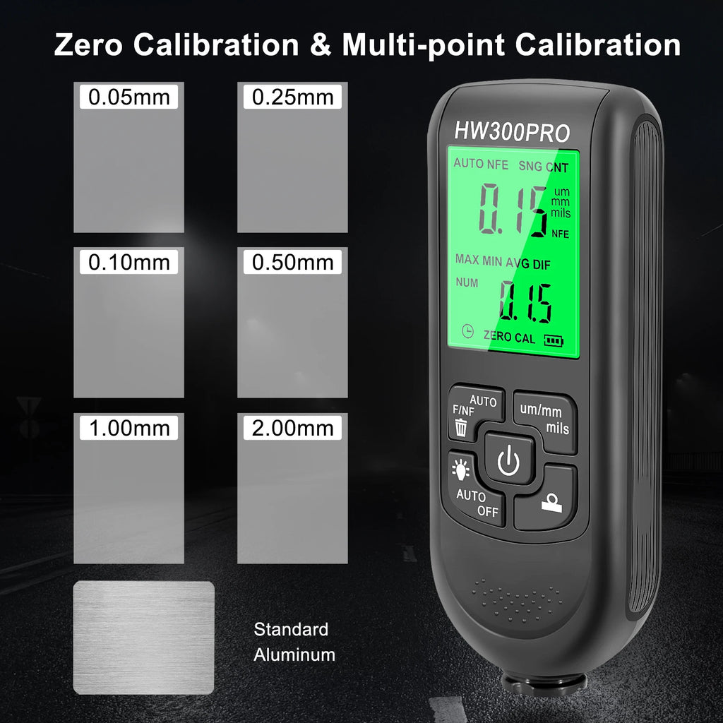 Car Thickness Gauge for Cars Film Automatic Thickness Gauge 0-2000UM Fe & NFe Probe Measuring Ga - Automotive LED Light