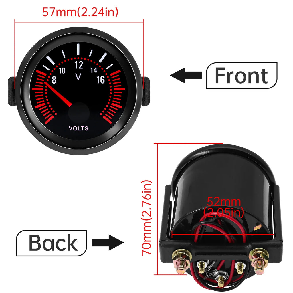 AD White Light 52mm Water Temperature Gauge + Sensor Volt Oil Temp Oil Pressure Rpm Tachometers  - Automotive LED Light
