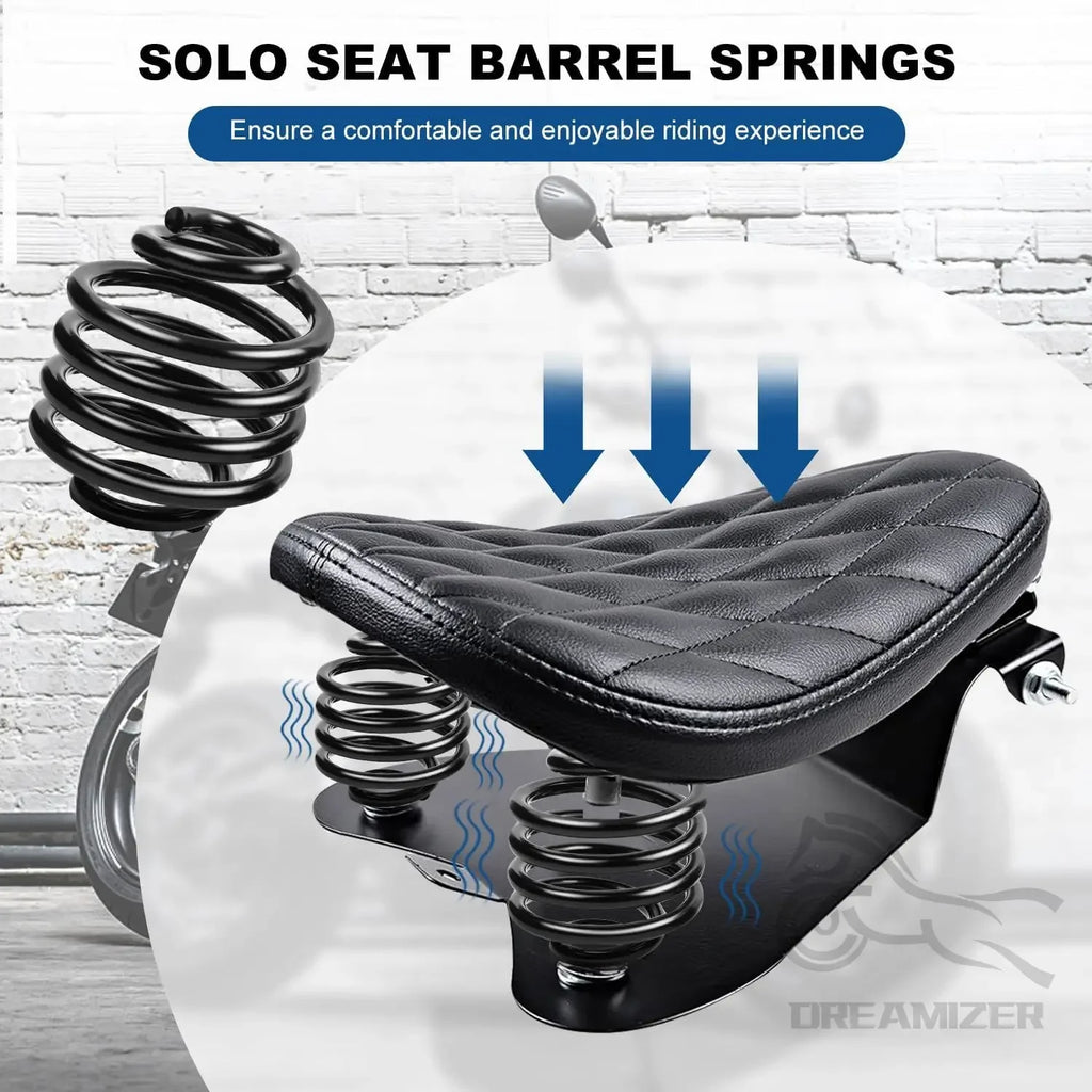 Black Solo Seat Springs Fit for Harley Davidson Chopper Bobber Softail Sportster - Automotive LED Light