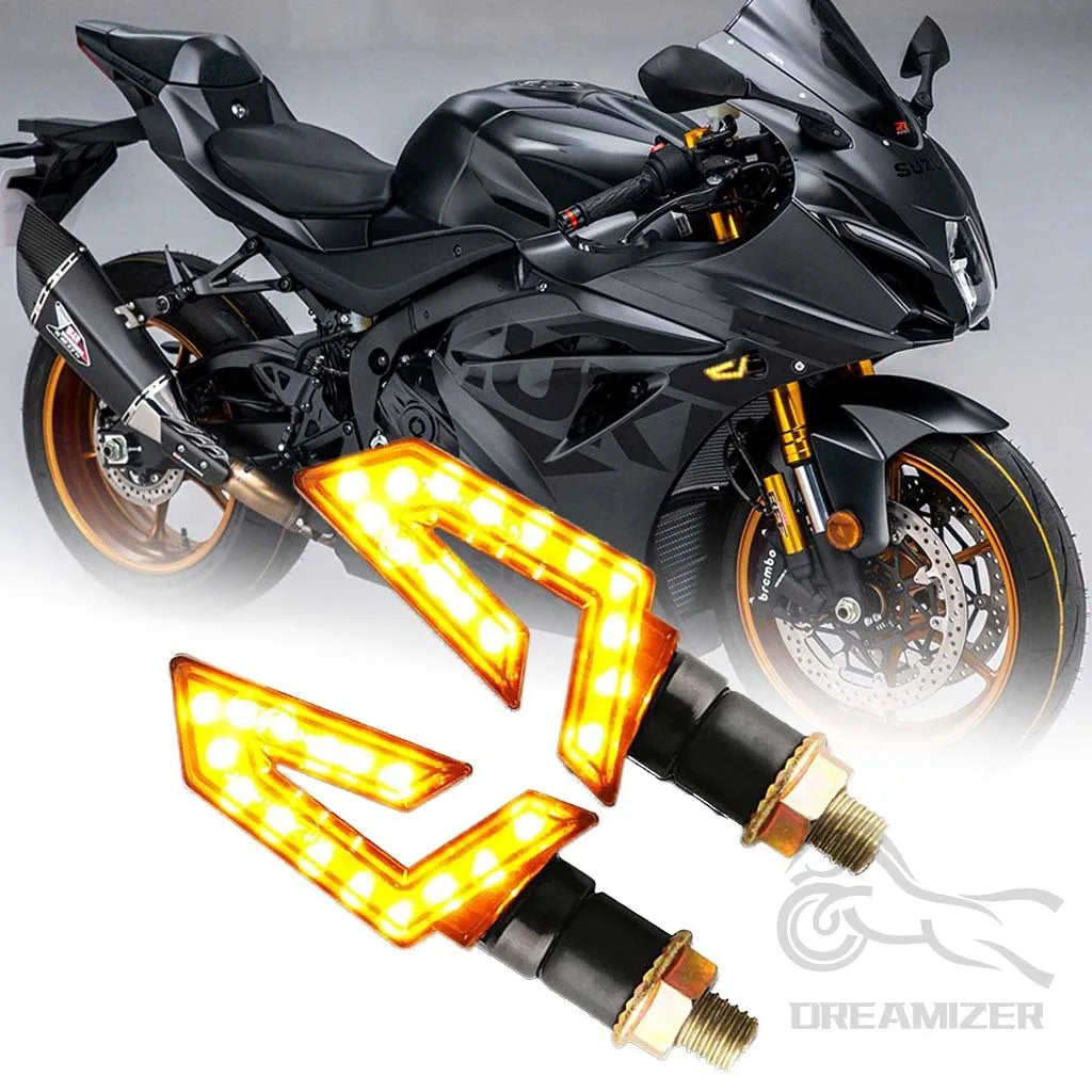 2pcs Waterproof Universal Motorcycle LED Turn Signal Light Amber Blade Lamp Indicator Blinker Fl - LED Motorcycle Light