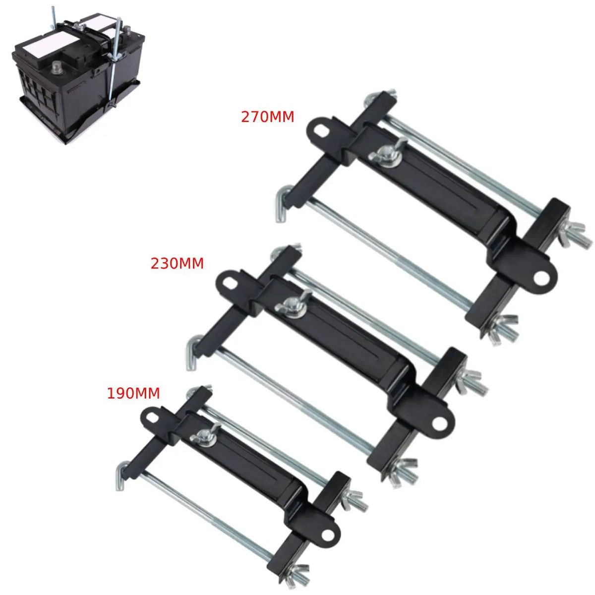 190/230/270MM Car Fixed Battery Holder Hold Down Bolts Hold Down Rod Modified Fixed Battery Hold - Automotive LED Light